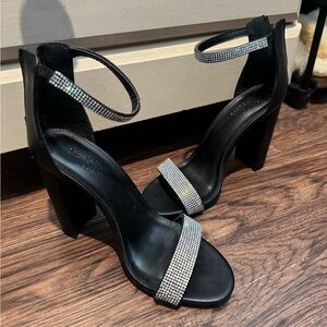 Elegant Black and Silver Women's Heels
